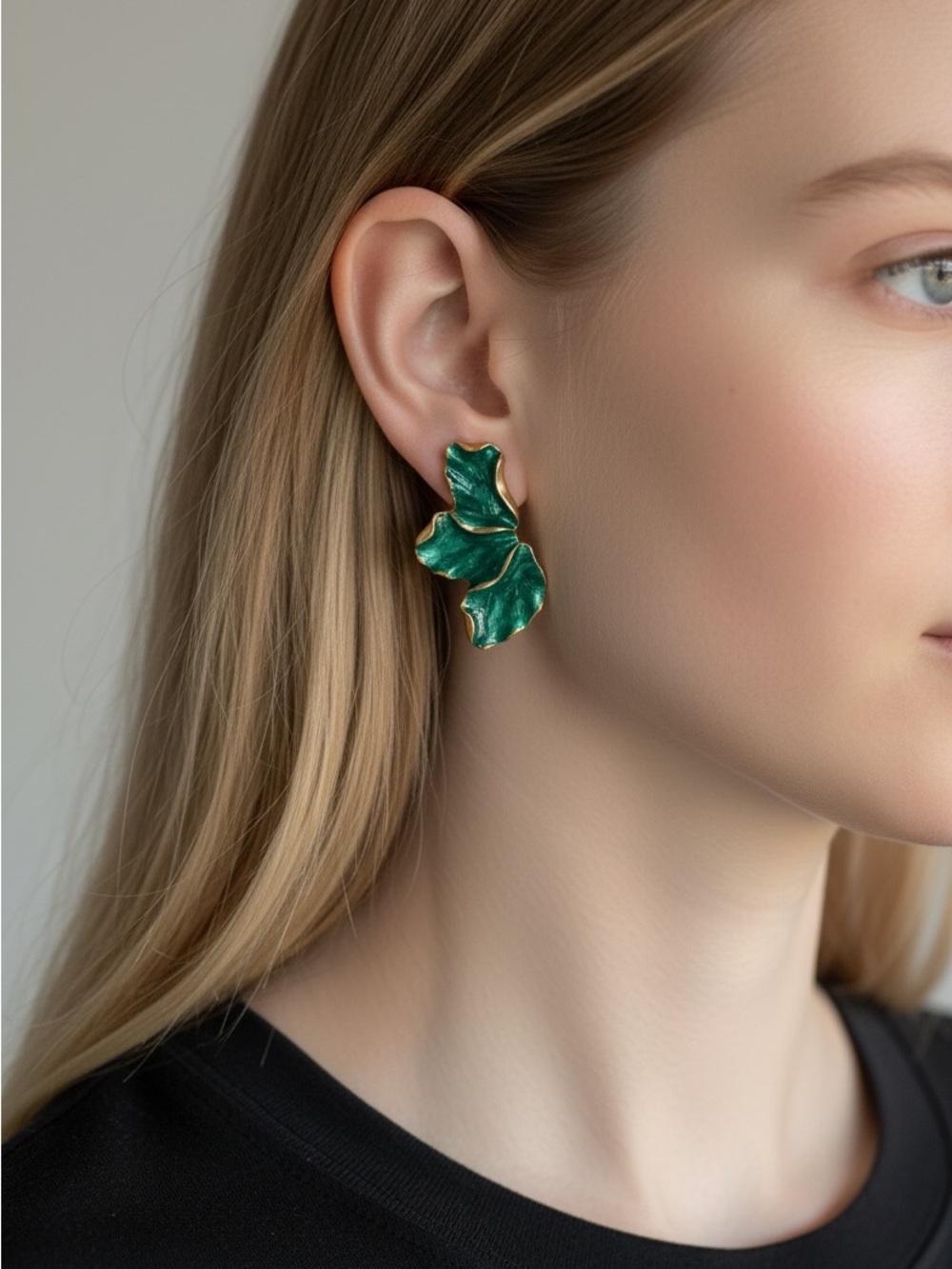 9/19 Green Leaf Statement Earrings by